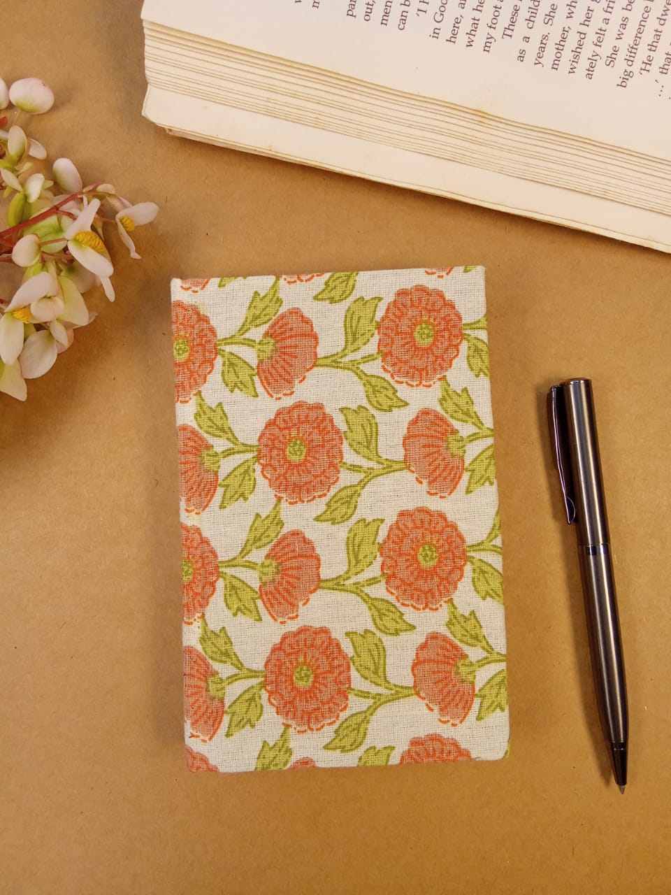 Set of Blue Block Print Clutch, Blue Chevron Eyewear Case, Floral Coin Pouch & Floral Print Diary - Work & Wonder