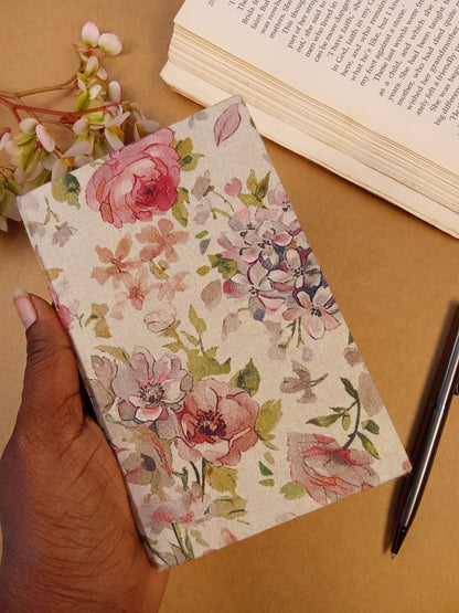 Floral Print Cream Handmade Diary