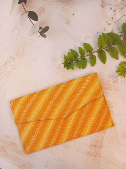 Yellow Bandhani Print Cotton Clutch