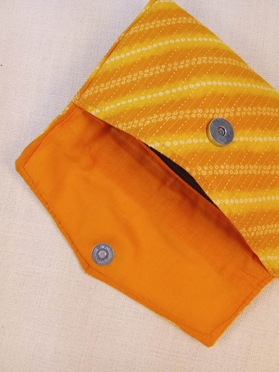 Yellow Bandhani Print Cotton Clutch