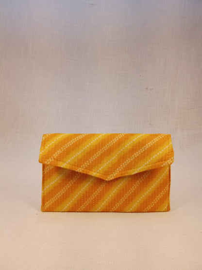 Yellow Bandhani Print Cotton Clutch