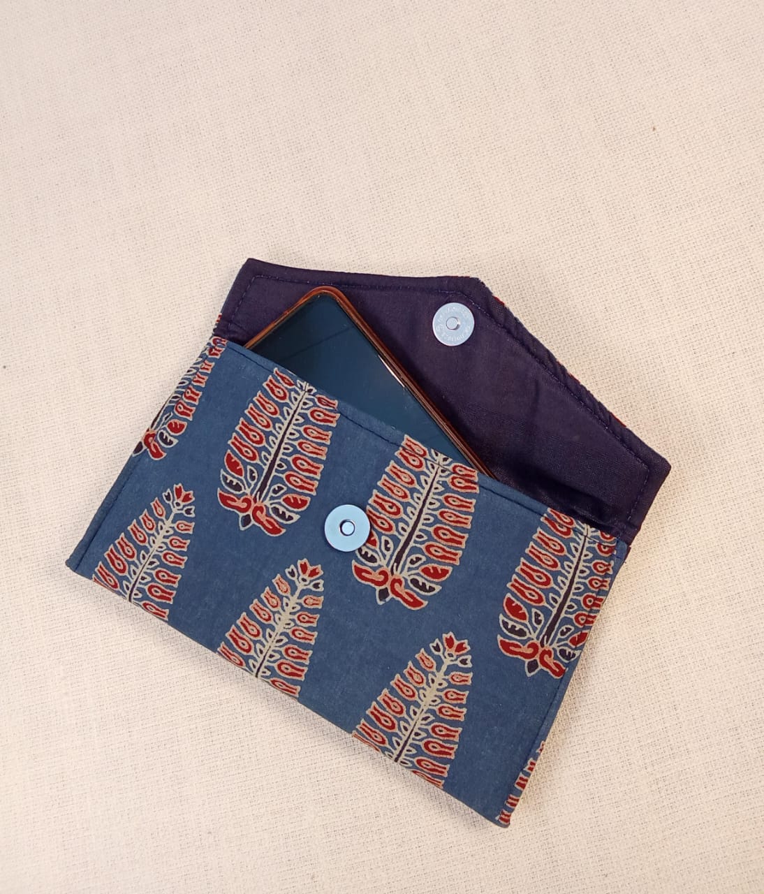 Ajrakh Print Cotton Clutch