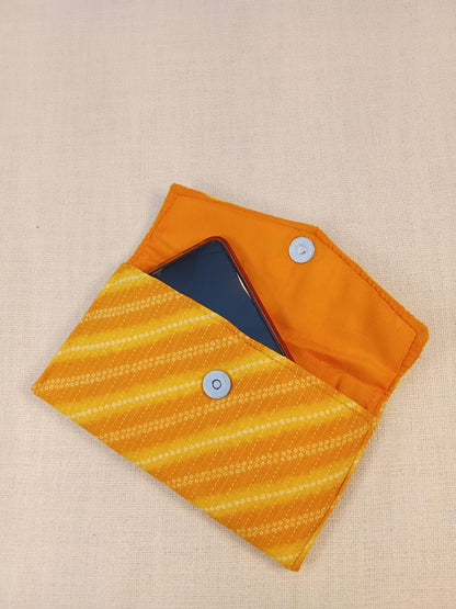 Yellow Bandhani Print Cotton Clutch