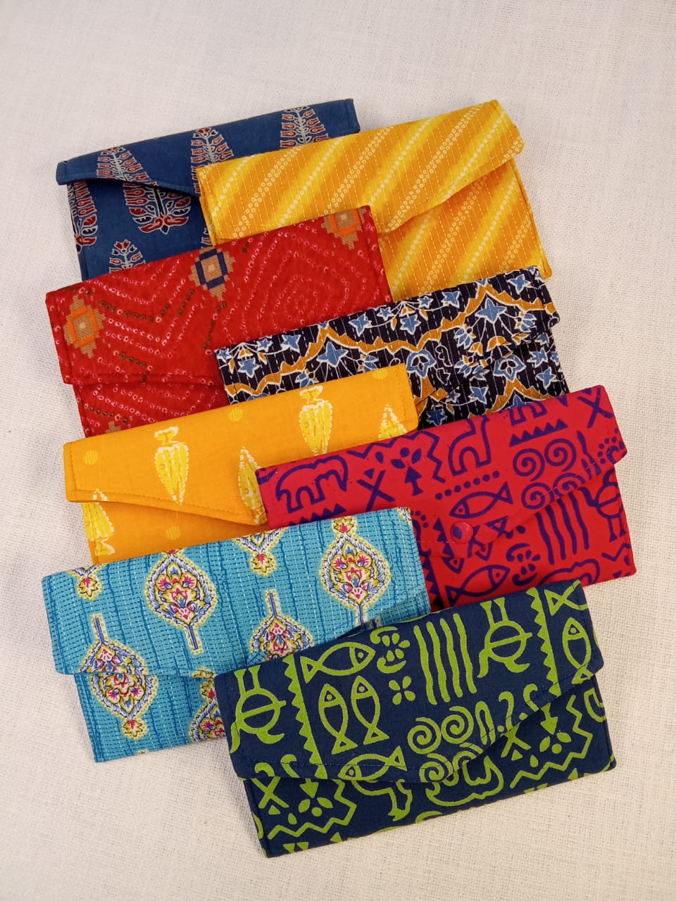 Yellow Bandhani Print Cotton Clutch