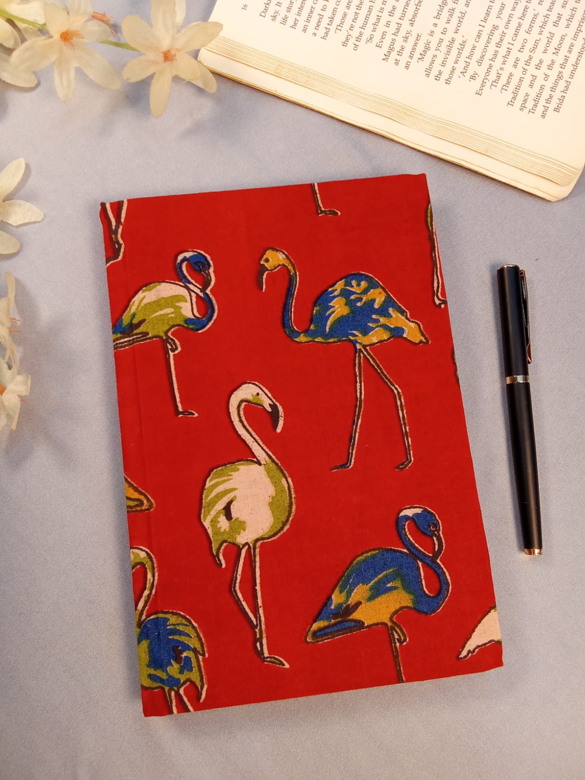 Handcrafted Flamingo Print A5 Diary