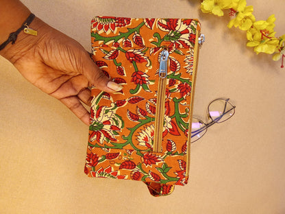 Lotus Bloom Diary & Kalamkari Print Pencil Pouch Desk Calm Set
