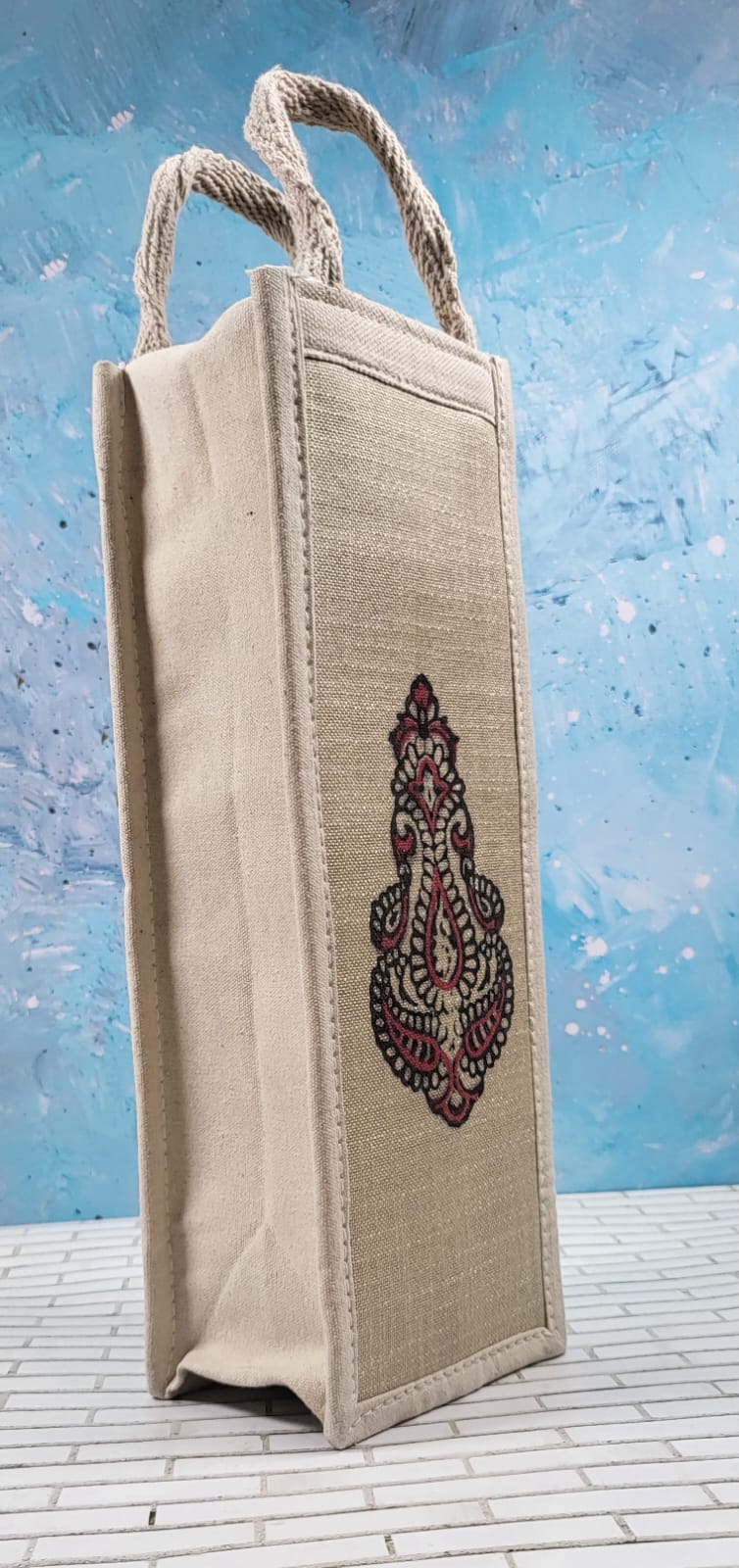 Maroon Paisley Handmade Water Bottle Cover