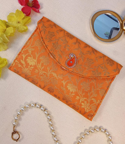 Sunset Orange Handcrafted Clutch