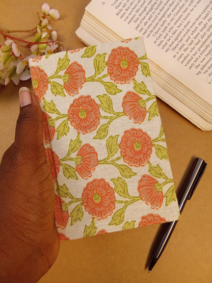 Floral Print Cream Handmade Diary
