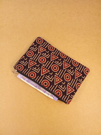 Geometric Print Cotton Multi-Utility Pouch