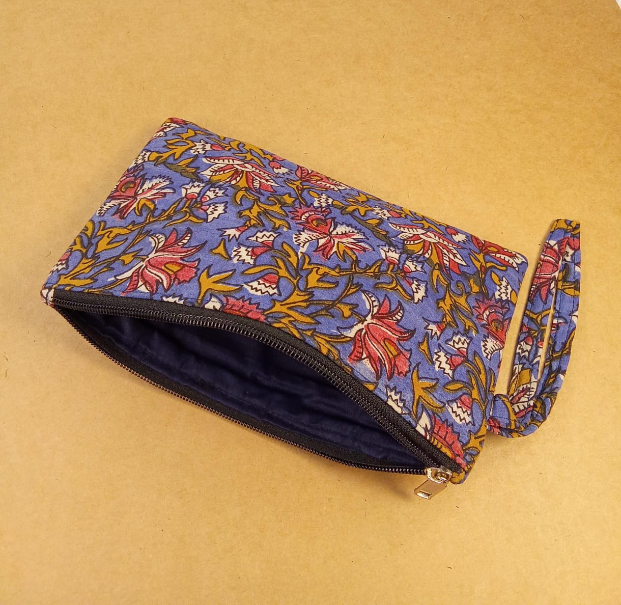 Multicolor Floral Print Cotton Multi-Utility Pouch