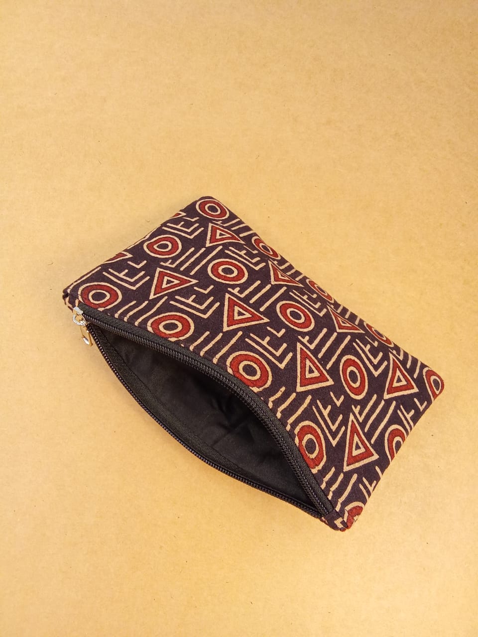 Geometric Print Cotton Multi-Utility Pouch