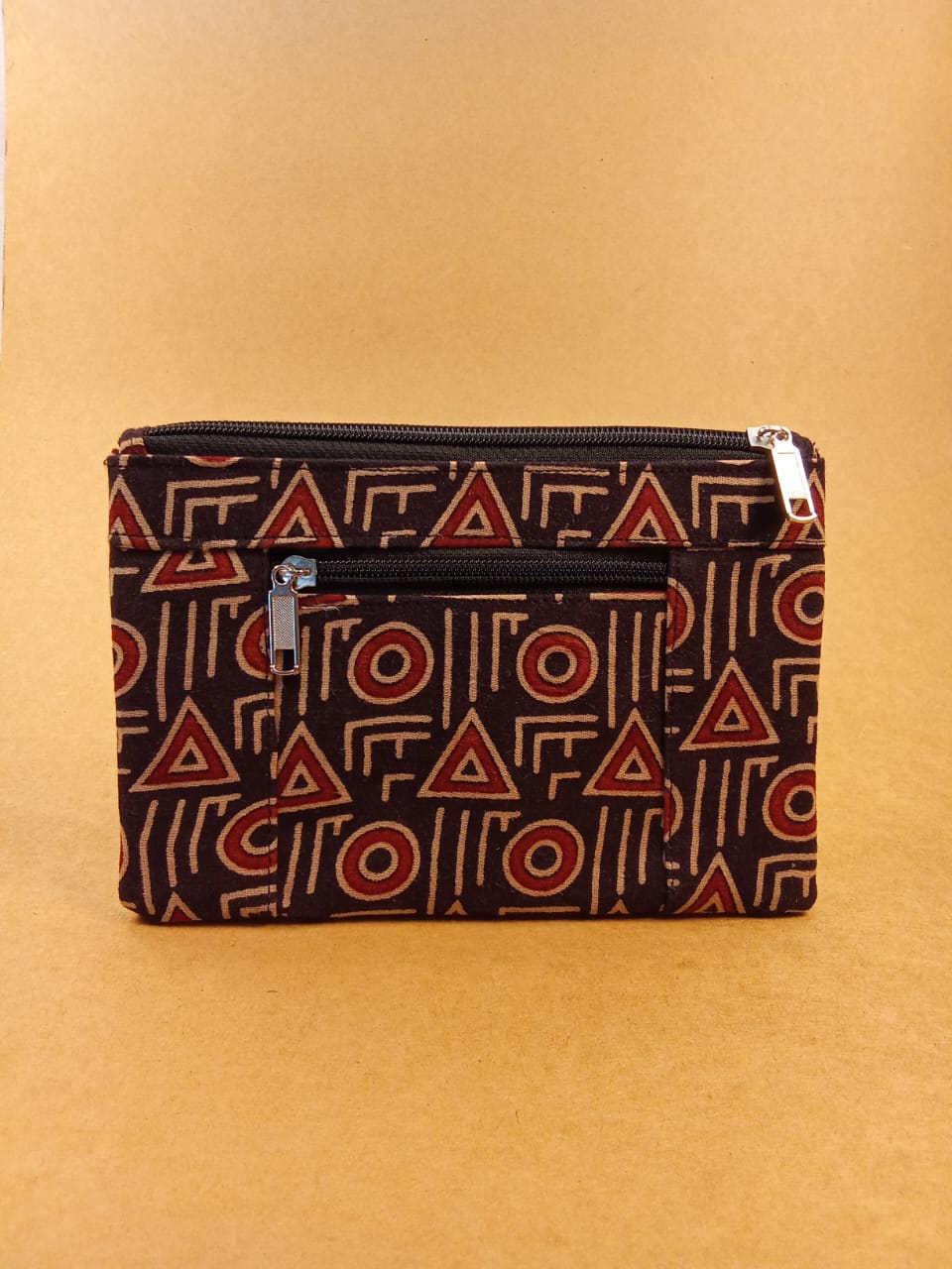 Geometric Print Cotton Multi-Utility Pouch