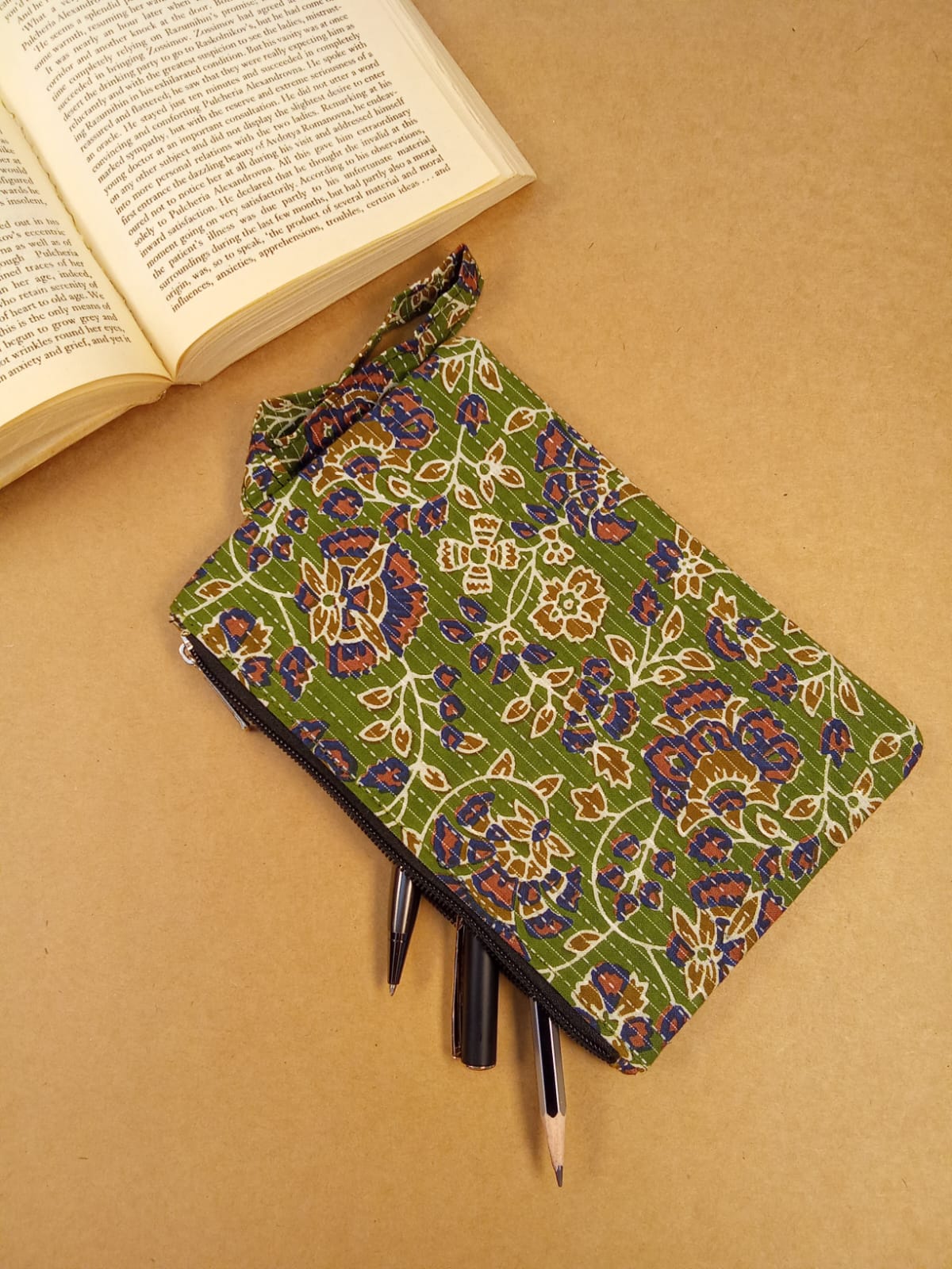 Floral Diary & Kalamkari Pouch Desk Calm Set