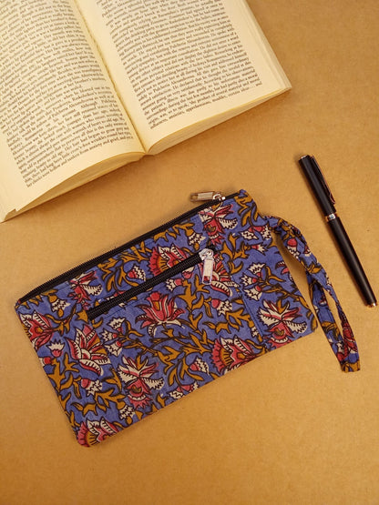 Multicolor Floral Print Cotton Multi-Utility Pouch