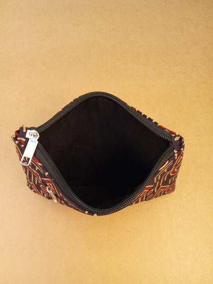 Geometric Print Cotton Multi-Utility Pouch