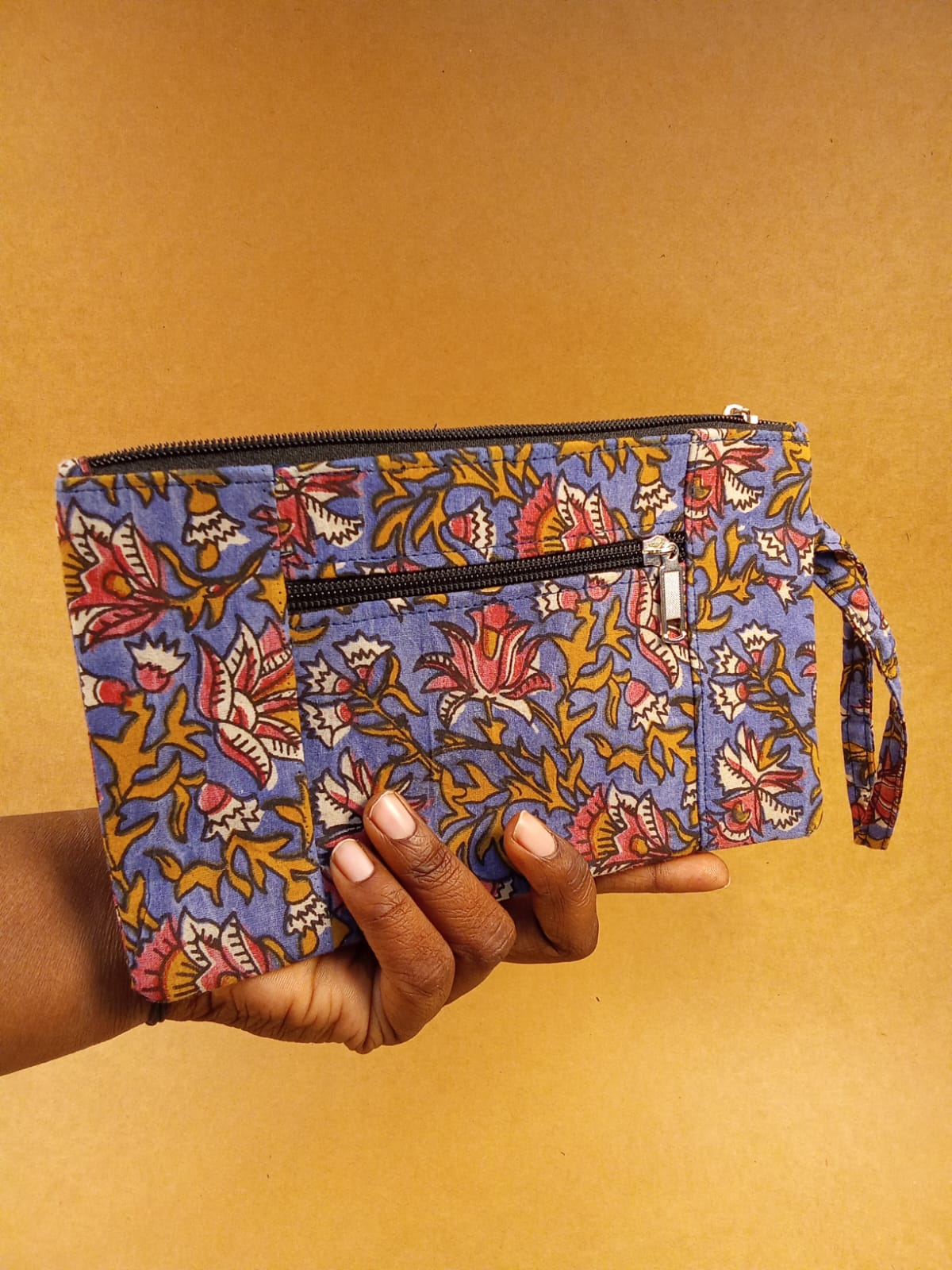 Multicolor Floral Print Cotton Multi-Utility Pouch