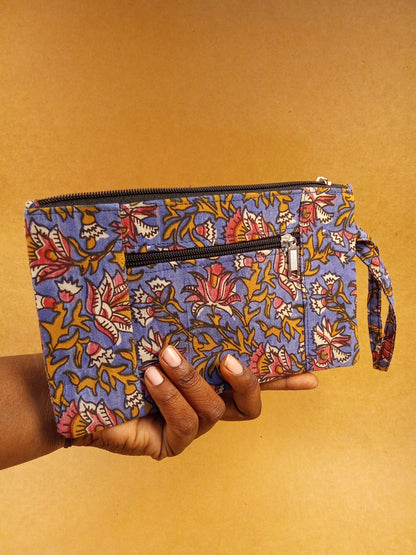 Multicolor Floral Print Cotton Multi-Utility Pouch