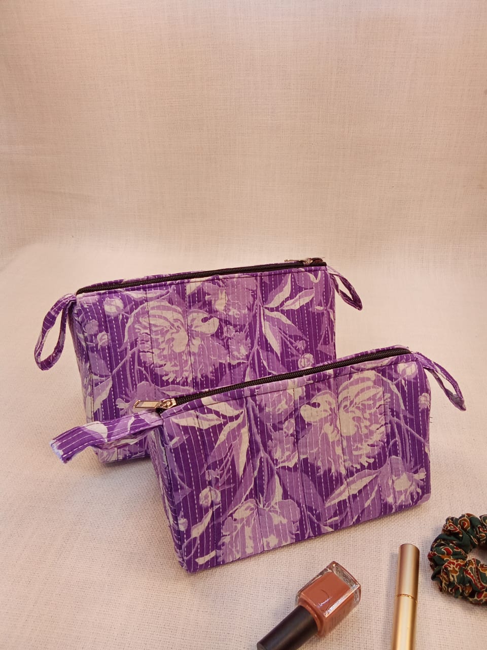 Floral Print Cotton Utility Pouch Kit