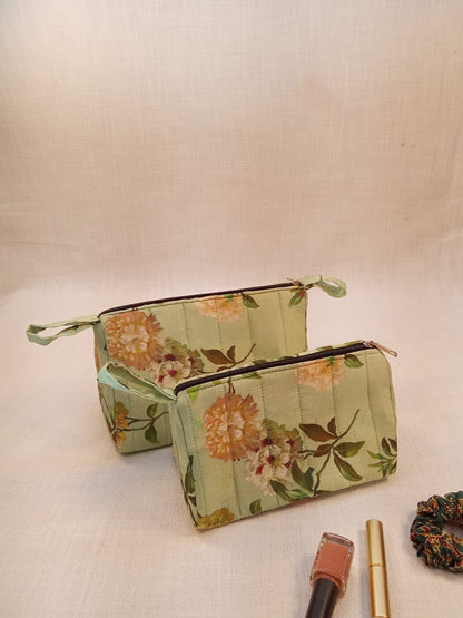 Floral Print Cotton Pouch Kit