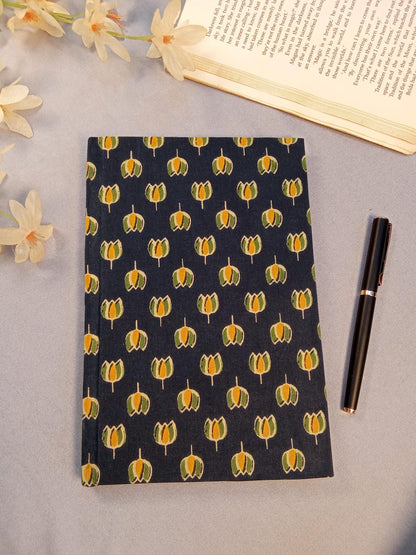 Handcrafted Indigo Floral Print A5 Diary