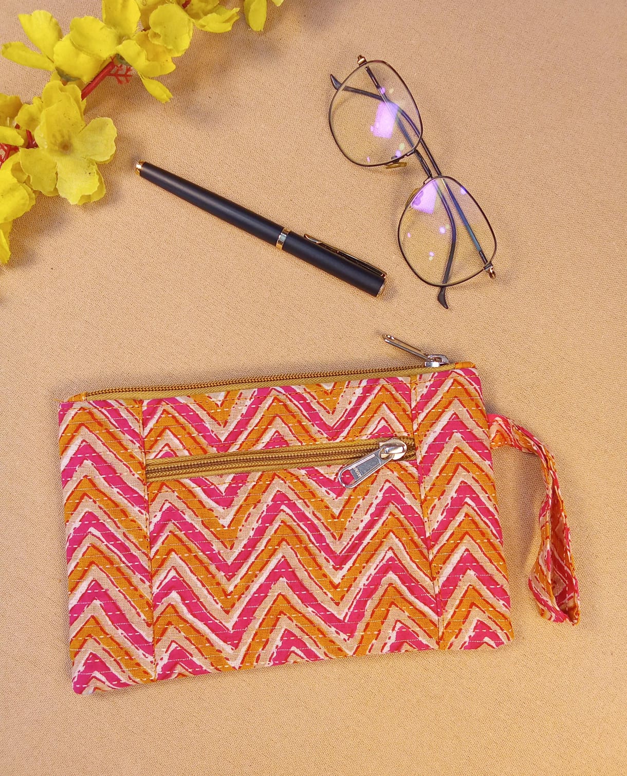 Lotus Print Diary & Pencil Pouch Desk Calm Set