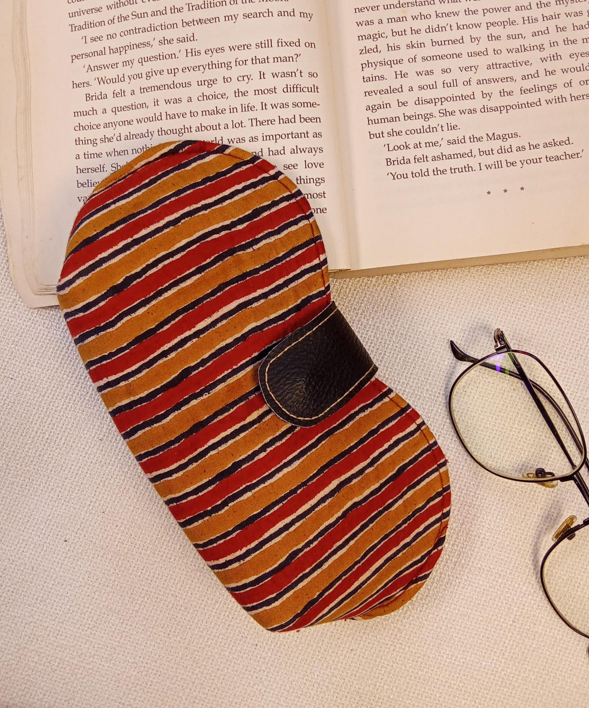 Multicolour Striped Handmade Sunglass Case