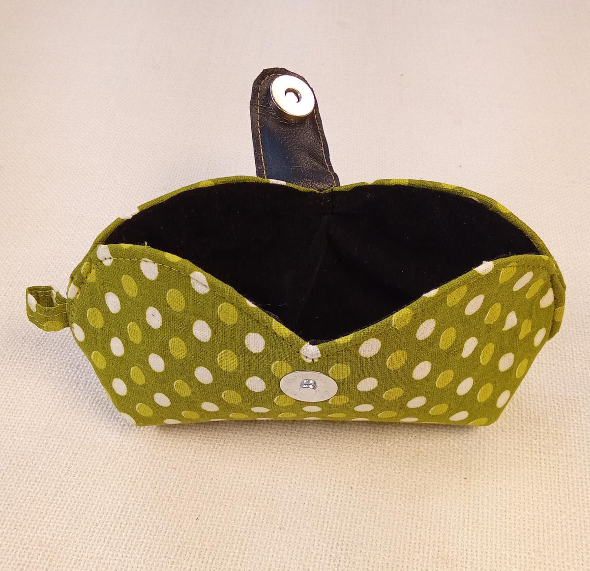 Olive Polka Dot Handmade Sunglass Case