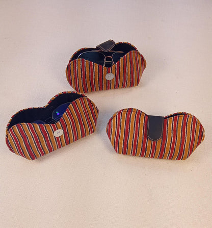 Multicolour Striped Handmade Sunglass Case