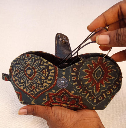 Indigo Floral Paisley Handmade Sunglass Case