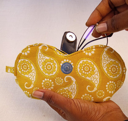 Mustard Paisley Print Handmade Sunglass Case