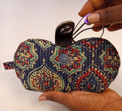 Kalamkari Print Blue & Red Handmade Sunglass Case