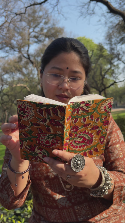 Floral Diary & Kalamkari Pouch Desk Calm Set