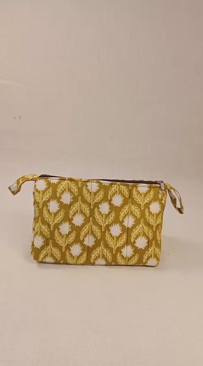 Floral Print Cotton Pouch Kit
